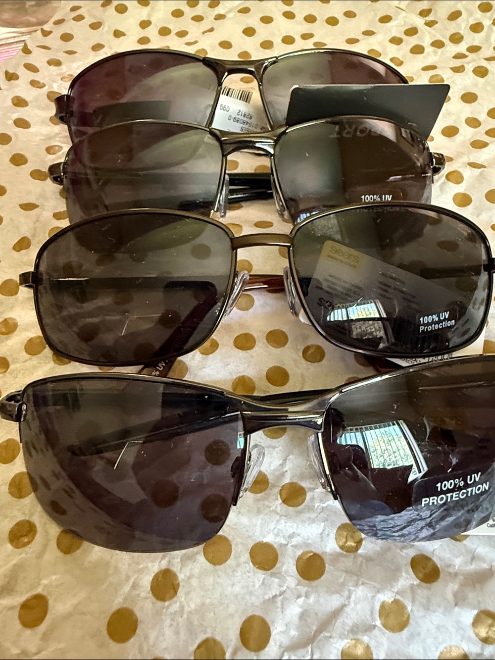 Sears Men's Sunglasses Black Frames with Dark Smoke Lenses